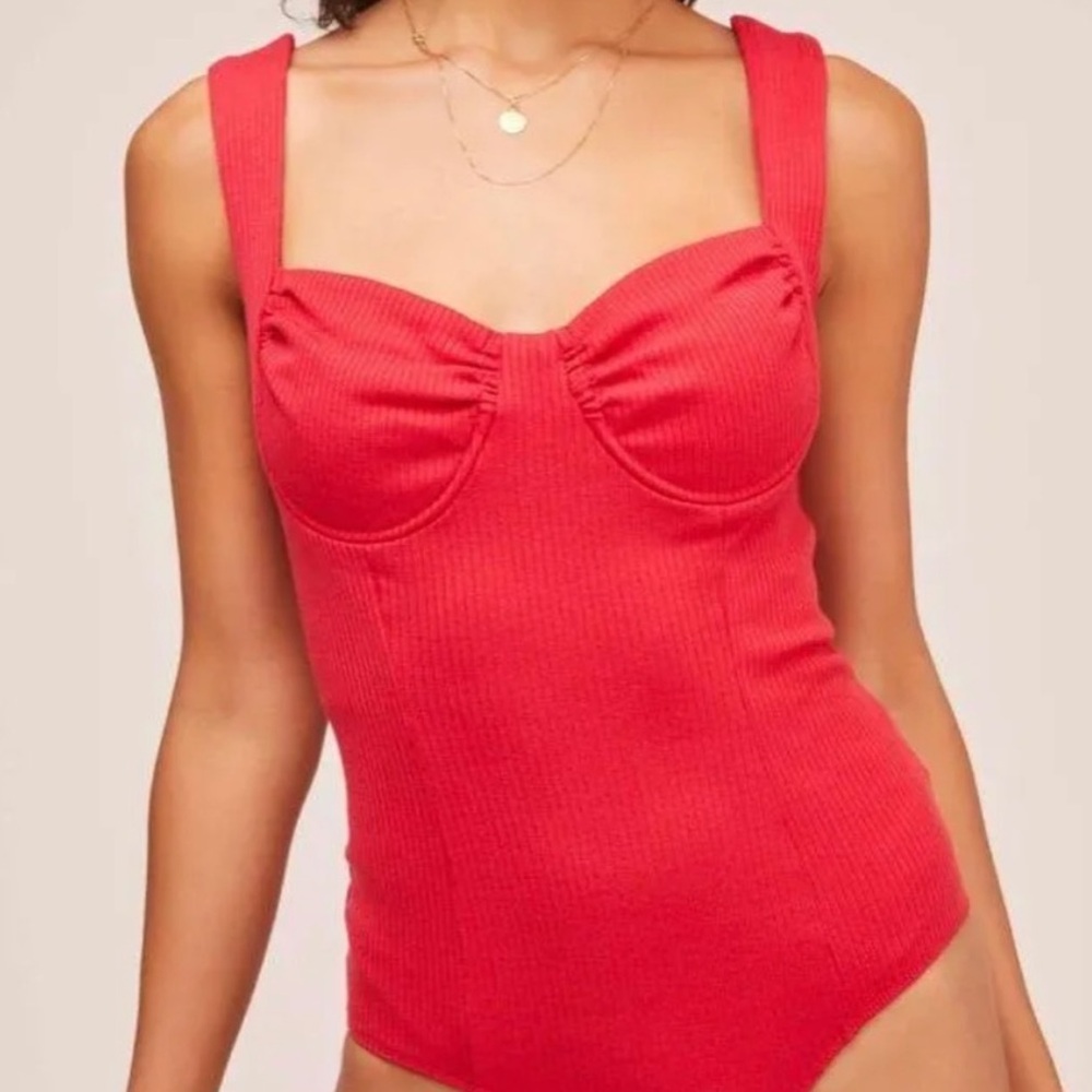 ASTR the LABEL Red Bodysuit